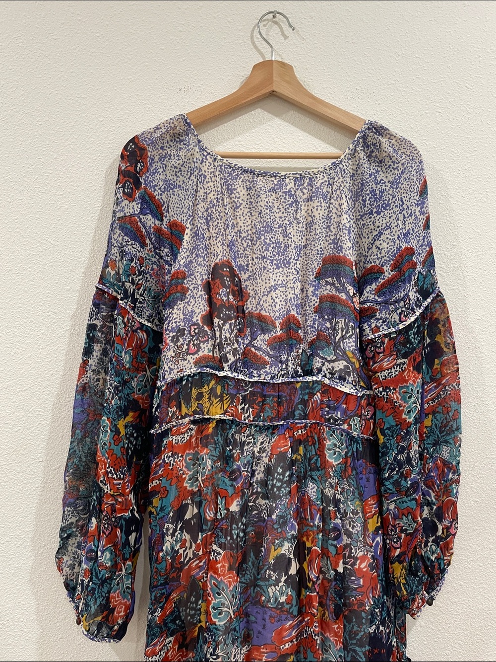 Anthropologie Maeve Annabella Floral Paisley Boho Colorful Maxi Dress 10 Boho - Picture 15 of 16